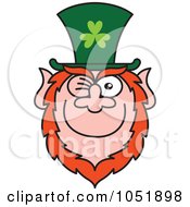 Poster, Art Print Of St Paddys Day Leprechaun Winking And Smiling