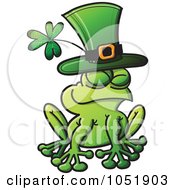 Poster, Art Print Of St Patricks Day Frog Wearing A Green Hat With A Shamrock