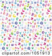Background Pattern Of Colorful Bubble Letters On White
