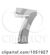 Royalty Free 3d Clip Art Illustration Of A 3d Chrome Symbol Number 7