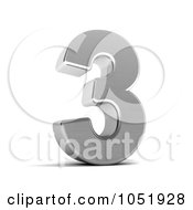 Royalty Free 3d Clip Art Illustration Of A 3d Chrome Symbol Number 3 by stockillustrations #COLLC1051928-0101