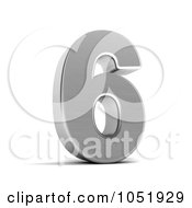 Royalty Free 3d Clip Art Illustration Of A 3d Chrome Symbol Number 6 by stockillustrations