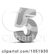 Royalty Free 3d Clip Art Illustration Of A 3d Chrome Symbol Number 5 by stockillustrations