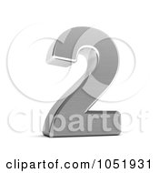 Royalty Free 3d Clip Art Illustration Of A 3d Chrome Symbol Number 2