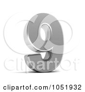 Royalty Free 3d Clip Art Illustration Of A 3d Chrome Symbol Number 9