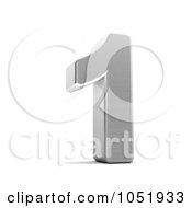 Royalty Free 3d Clip Art Illustration Of A 3d Chrome Symbol Number 1