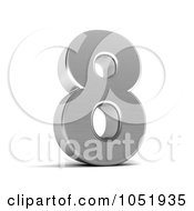 Royalty Free 3d Clip Art Illustration Of A 3d Chrome Symbol Number 8 by stockillustrations