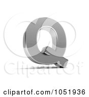 3d Chrome Alphabet Symbol Letter Q