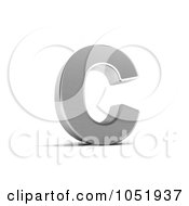 3d Chrome Alphabet Symbol Letter C