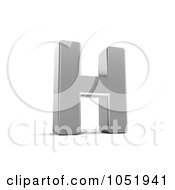 Royalty Free 3d Clip Art Illustration Of A 3d Chrome Alphabet Symbol Letter H by stockillustrations