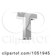Royalty Free 3d Clip Art Illustration Of A 3d Chrome Alphabet Symbol Letter T by stockillustrations