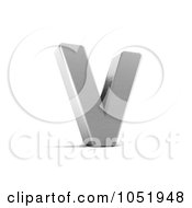 3d Chrome Alphabet Symbol Letter V