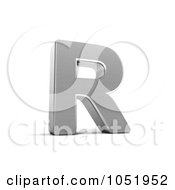 Poster, Art Print Of 3d Chrome Alphabet Symbol Letter R