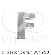 Poster, Art Print Of 3d Chrome Alphabet Symbol Letter F