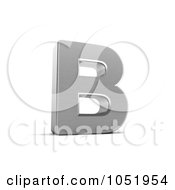 Poster, Art Print Of 3d Chrome Alphabet Symbol Letter B