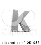 Poster, Art Print Of 3d Chrome Alphabet Symbol Letter K