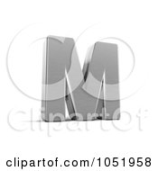 Royalty Free 3d Clip Art Illustration Of A 3d Chrome Alphabet Symbol Letter M by stockillustrations