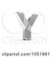 Poster, Art Print Of 3d Chrome Alphabet Symbol Letter Y