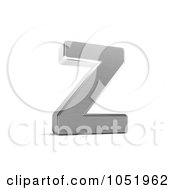3d Chrome Alphabet Symbol Letter Z