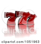 Poster, Art Print Of Royalty-Free 3d Clip Art Illustration Of 3d Red Triple Lucky Sevens 777