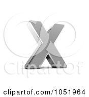 Poster, Art Print Of 3d Chrome Alphabet Symbol Letter X