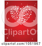 Royalty Free Vector Clip Art Illustration Of A Starry White Heart On A Red Background