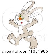 Royalty Free Vector Clip Art Illustration Of A Happy Tan Rabbit Walking Upright