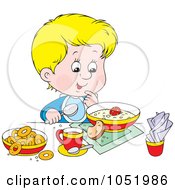 Poster, Art Print Of Boy Eating A Healthy Breakfast