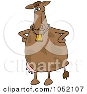 Royalty Free Vector Clip Art Illustration Of An Upset Cow Standing With Her Hands On Her Hips