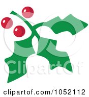 Royalty Free Vector Clip Art Illustration Of A Holly Branch With Berries