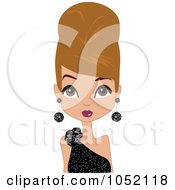 Poster, Art Print Of Dirty Blond Woman In A Black Dress Wearing Her Hair Up In A Bee Hive