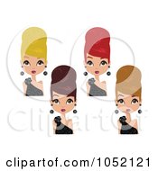 Poster, Art Print Of Digital Collage Of Women In Black Dresses Wearing Their Hair Up In Beehives