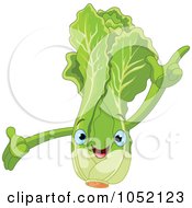 Royalty Free Vector Clip Art Illustration Of A Happy Lettuce Character by Pushkin