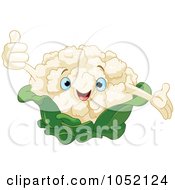 Royalty Free Vector Clip Art Illustration Of A Happy Cauliflower Character by Pushkin