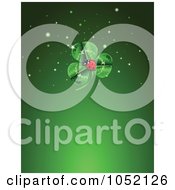 Poster, Art Print Of Green St Patricks Day Background Of A Ladybug On A Clover