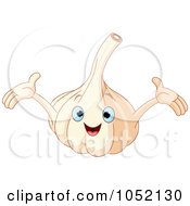 Royalty Free Vector Clip Art Illustration Of A Happy Garlic Character by Pushkin