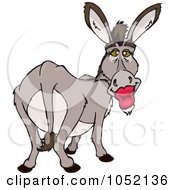 Royalty Free Vector Clip Art Illustration Of A Kiss Ass Donkey With Puckered Lips by Dennis Holmes Designs #COLLC1052136-0087