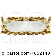 Poster, Art Print Of Ornate Gray And Gold Frame With Copyspace