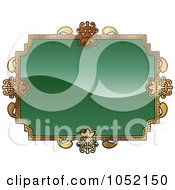 Ornate Green And Gold Frame With Copyspace