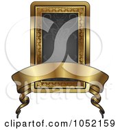 Poster, Art Print Of Ornate Black And Gold Banner Frame With Copyspace