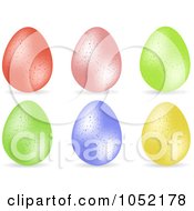 Poster, Art Print Of Digital Collage Of 3d Speckled Pastel Easter Eggs