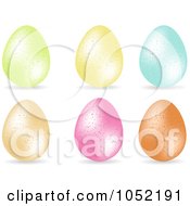 Poster, Art Print Of Digital Collage Of 3d Speckled Pastel Easter Eggs