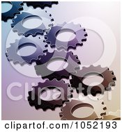 Poster, Art Print Of Background Of Glossy Interlinked Gear Cogs