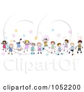 Poster, Art Print Of Border Of Doodled Children And Dots