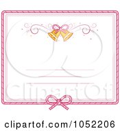 Pink Border And Bells On A Wedding Invitation