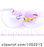 Poster, Art Print Of Golden Wedding Bands On A Purple Ribbon