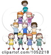 Poster, Art Print Of Doodled Pyramid Of Kids