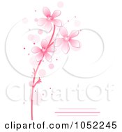 Poster, Art Print Of Pink Floral Invitation With Copy Space
