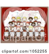 Poster, Art Print Of Doodled Kids Singing In A School Choir