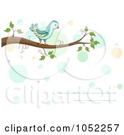 Horizontal Invitation With A Bird On A Branch And Dots